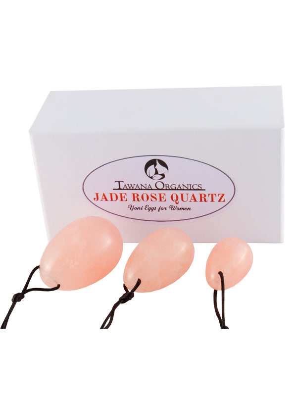 Rose Quartz Yoni Eggs - Set of 3 with strings| Tawana Organics