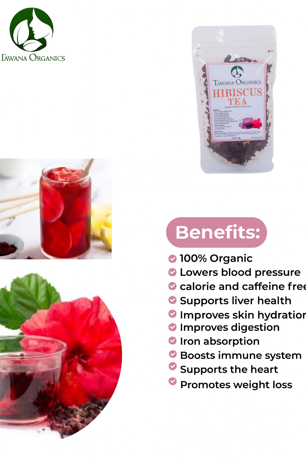 Tawana Organics Hibiscus Flowers Tea